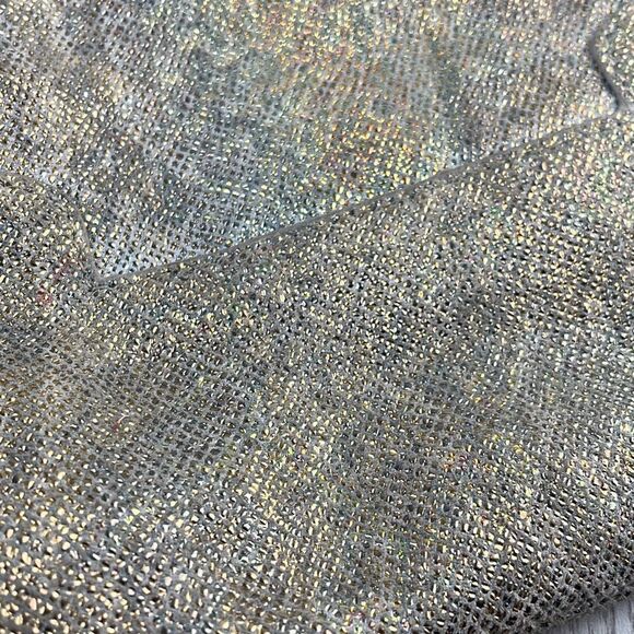 Foley & Corinna Iridescent Glittery Gold Chain Link Handle Crossbody Small Purse - Picture 7 of 12